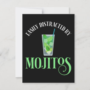 Gemakkelijk afgeleid door mojito's briefkaart