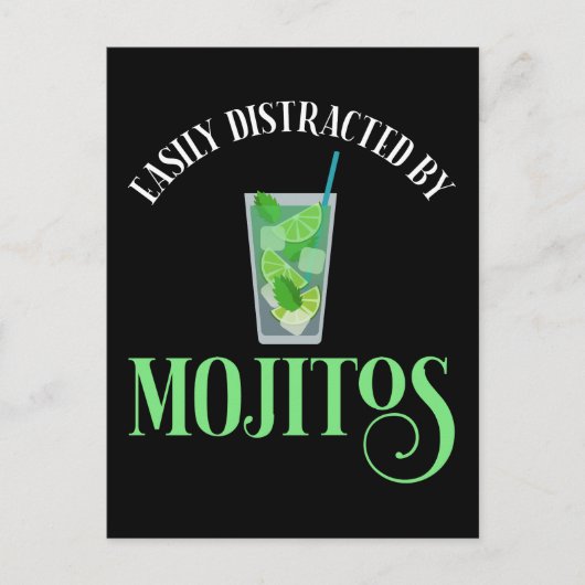 Gemakkelijk afgeleid door mojito's briefkaart (Voorkant)