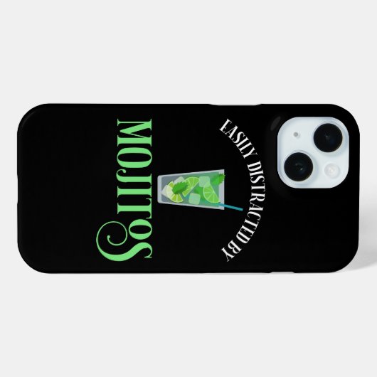 Gemakkelijk afgeleid door mojito's Case-Mate iPhone case (Achterkant (horizontaal))