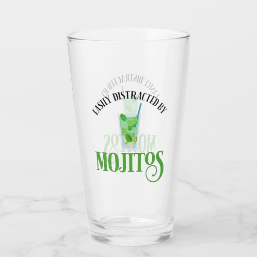 Gemakkelijk afgeleid door mojito's glas (Achterkant)