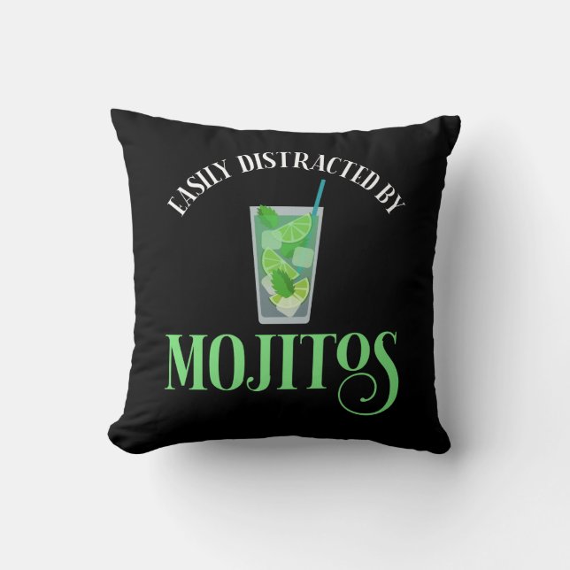 Gemakkelijk afgeleid door mojito's kussen (Voorkant)