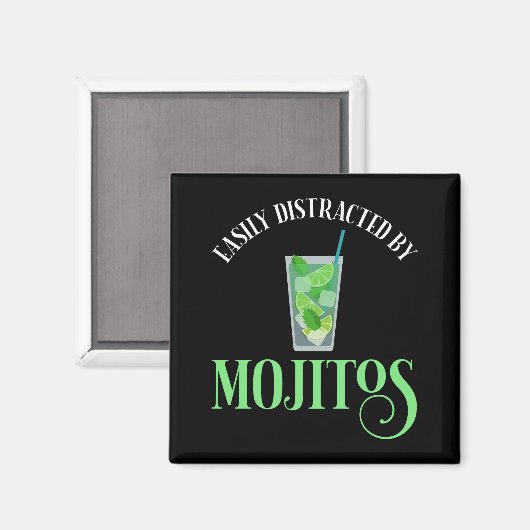 Gemakkelijk afgeleid door mojito's magneet (Voorkant / Achterkant)