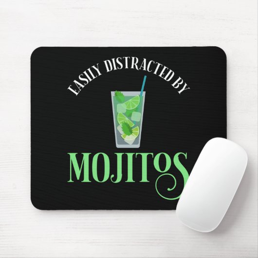 Gemakkelijk afgeleid door mojito's muismat (Met muis)