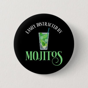 Gemakkelijk afgeleid door mojito's ronde button 5,7 cm