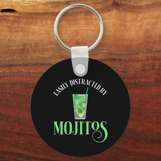 Gemakkelijk afgeleid door mojito's sleutelhanger (Achterkant)