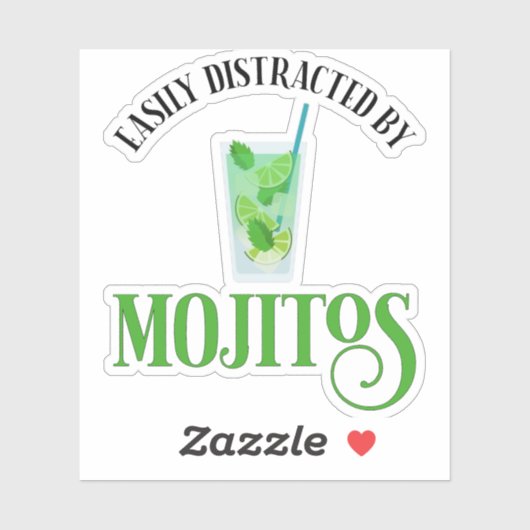 Gemakkelijk Afgeleid Door Mojitos Sticker (Vel)