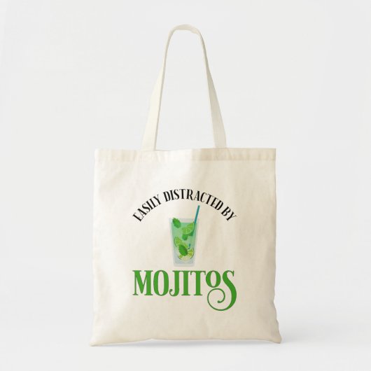 Gemakkelijk afgeleid door mojito's tote bag (Voorkant)