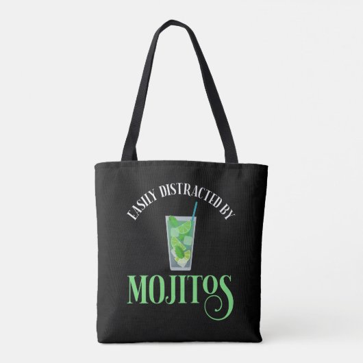 Gemakkelijk afgeleid door mojito's tote bag (Achterkant)