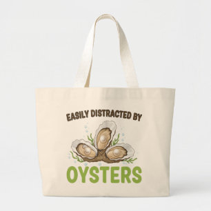 Gemakkelijk Afgeleid Door Oesters Liefhebber Aflei Grote Tote Bag