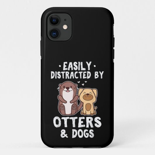 Gemakkelijk Afgeleid Door Otters en Honden Grappig Case-Mate iPhone Case (Achterkant)