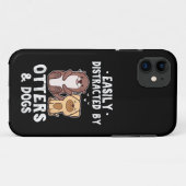 Gemakkelijk Afgeleid Door Otters en Honden Grappig Case-Mate iPhone Case (Achterkant (horizontaal))
