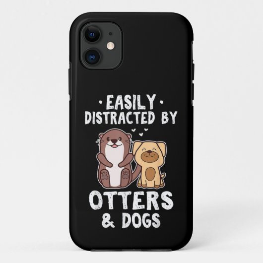Gemakkelijk Afgeleid Door Otters en Honden Grappig Case-Mate iPhone Case (Achterkant)