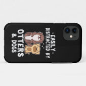 Gemakkelijk Afgeleid Door Otters en Honden Grappig Case-Mate iPhone Case (Achterkant (horizontaal))