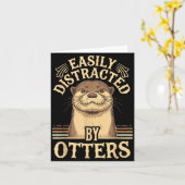 Gemakkelijk Afgeleid Door Otters Funny Otters Lief Kaart (Gele Bloem)