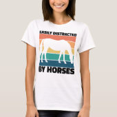 Gemakkelijk Afgeleid Door Paarden Boer Liefhebber  T-shirt (Voorkant)