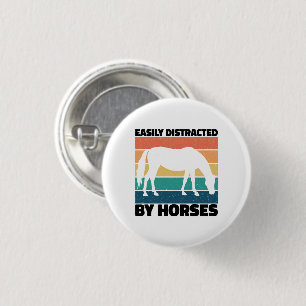 Gemakkelijk afgeleid door paarden die liefhebber z ronde button 3,2 cm
