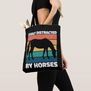 Gemakkelijk afgeleid door paardenliefhebbers Schat Tote Bag