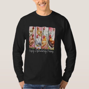 Gemakkelijk afgeleid door peckers, grappige kip mo t-shirt