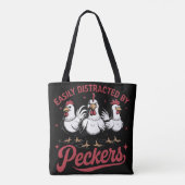 Gemakkelijk afgeleid door Peckers Tote Bag (Achterkant)