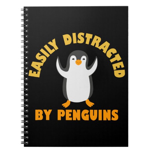 Gemakkelijk Afgeleid Door Pinguïns Notitieboek (Voorkant)