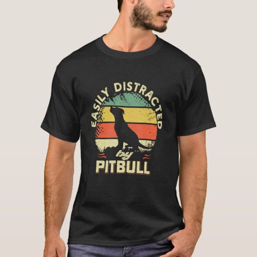 Gemakkelijk Afgeleid Door Pitbull Pitbull T-shirt (Voorkant)