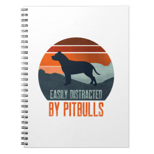 Gemakkelijk Afgeleid Door Pitbulls Die Wandelen Notitieboek