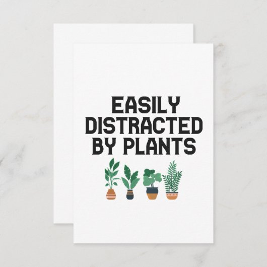 Gemakkelijk Afgeleid Door Planten Funny Tuinieren  Bedankkaart (Voorkant / Achterkant)