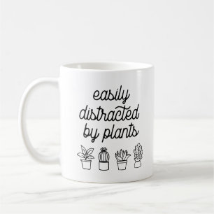Gemakkelijk afgeleid door planten koffiemok