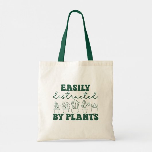 Gemakkelijk afgeleid door Planten liefhebbers Moed Tote Bag (Achterkant)