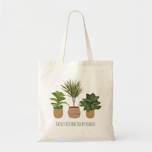 Gemakkelijk afgeleid door Planten potten Planten Tote Bag (Voorkant)