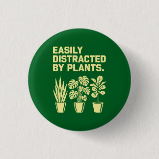 Gemakkelijk Afgeleid Door Planten Ronde Button 3,2 Cm
