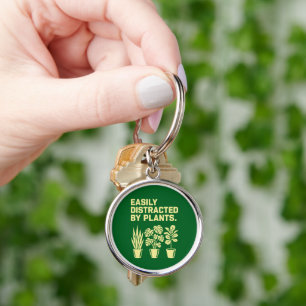 Gemakkelijk Afgeleid Door Planten Sleutelhanger