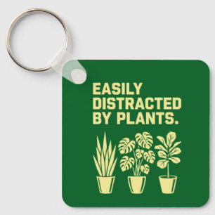 Gemakkelijk Afgeleid Door Planten Sleutelhanger