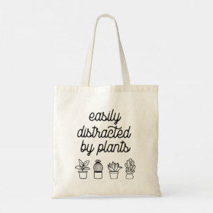 Gemakkelijk afgeleid door planten tote bag