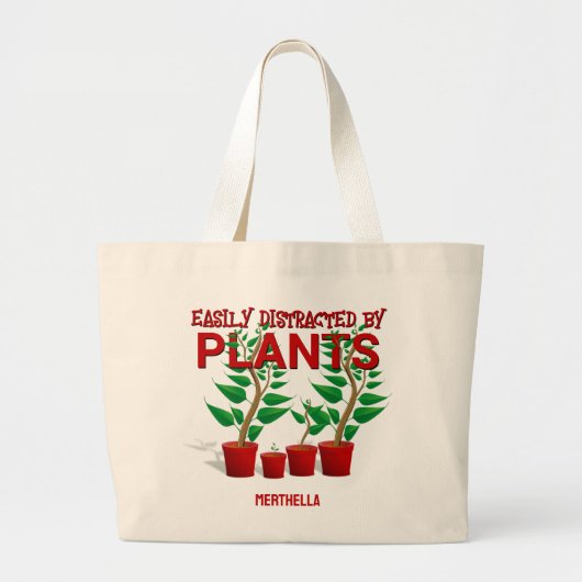 GEMAKKELIJK AFGELEID DOOR PLANTEN Unisex Grote Tote Bag (Voorkant)