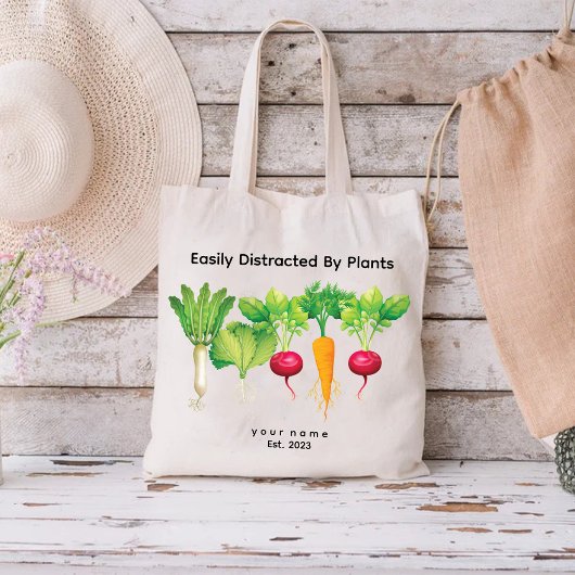 Gemakkelijk afgeleid door Planten / Waterverf groe Tote Bag