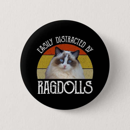Gemakkelijk afgeleid door Ragdolls Ronde Button 5,7 Cm (Voorkant)