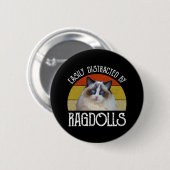 Gemakkelijk afgeleid door Ragdolls Ronde Button 5,7 Cm (Voorkant /achterkant)