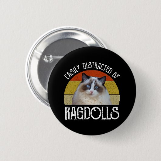 Gemakkelijk afgeleid door Ragdolls Ronde Button 5,7 Cm (Voorkant /achterkant)