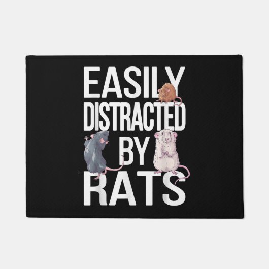 Gemakkelijk afgeleid door ratten Mama Rat Papa Gra Deurmat (Voorkant)
