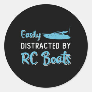 Gemakkelijk afgeleid door RC Boats Model Funny RC  Ronde Sticker