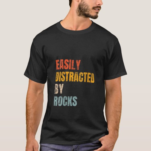 Gemakkelijk afgeleid door Rocks Retro Geology Rock T-shirt (Voorkant)