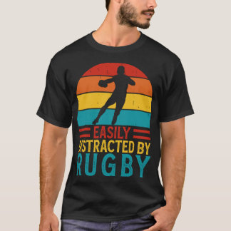 Gemakkelijk afgeleid door Rugby - Grappige Rugby s T-shirt