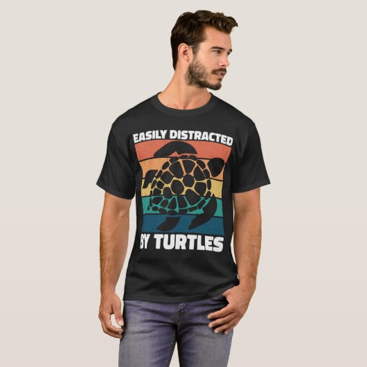 Gemakkelijk afgeleid door schildpadden Cool Zee An T-shirt (Voorkant volledig)
