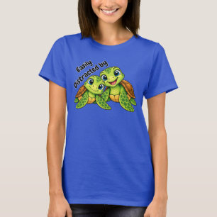 Gemakkelijk Afgeleid door Schildpadden Cute Zeel T-shirt