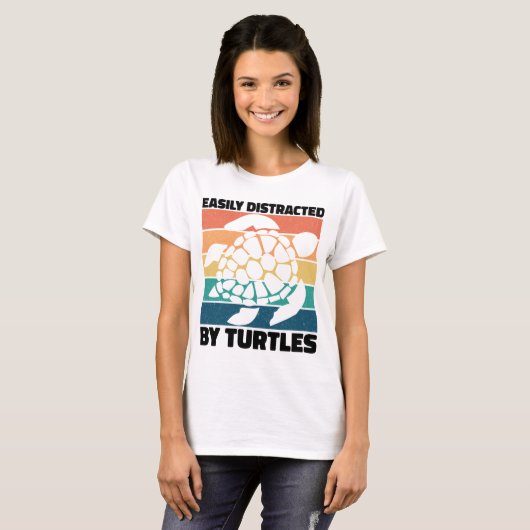 Gemakkelijk Afgeleid Door Schildpadden Funny Amfib T-shirt (Voorkant volledig)