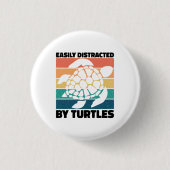 Gemakkelijk afgeleid door schildpadden grappig amf ronde button 3,2 cm (Voorkant)