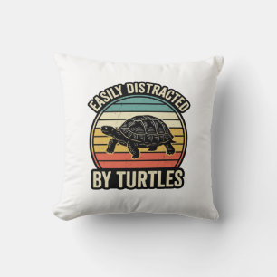 Gemakkelijk Afgeleid Door Schildpadden Vintage Gra Kussen