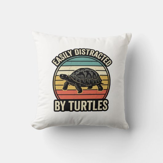 Gemakkelijk Afgeleid Door Schildpadden Vintage Gra Kussen (Voorkant)