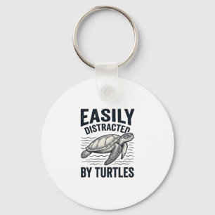 Gemakkelijk Afgeleid Door Schildpadden Vintage Shi Sleutelhanger
